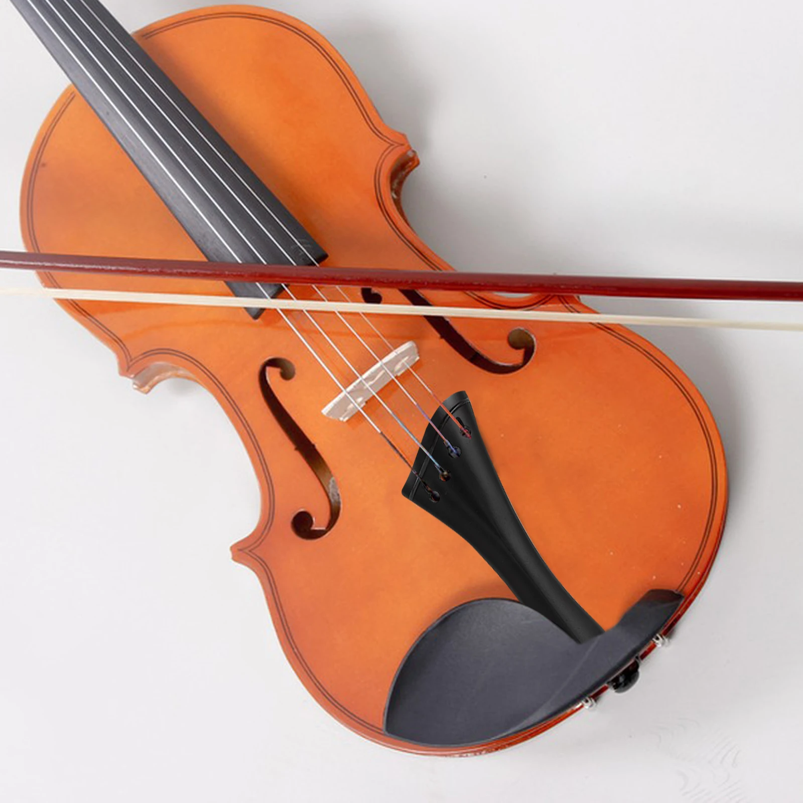

Violin Fingerboard String Pulling Board Jujube Wood 4/4 Size Tailpiece Accessories Black Parts Longlasting Durability Sound