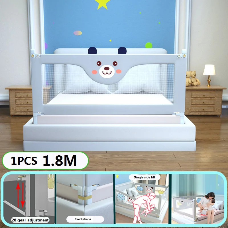 IMBABY 180CM Bed Safety Rails Liftable Bed Guardrail Portable Baby Safety Bed Barrier Portable Crib Protector Beds Fence for Kid