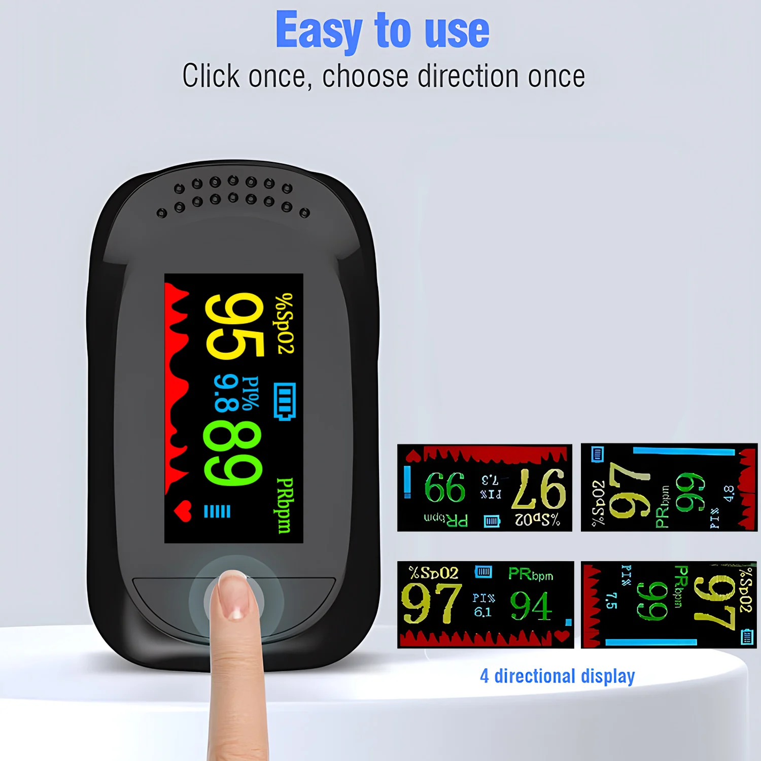 Finger Pulse Fingertip Oled Oximeter SPO2 PR PI RR Blood Oxygen With Respiratory Rate Oximetro De Pulsioximetro Dedo and case