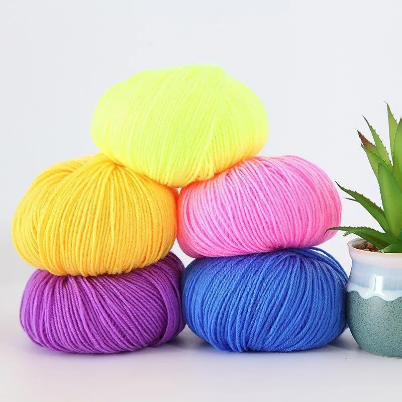 1pc 50g Yarn Crochet Infant Silk Hand Knitted Crochet Yarn for Knitting T-shirt Yarn 132 Meters Ilos Para Tejer