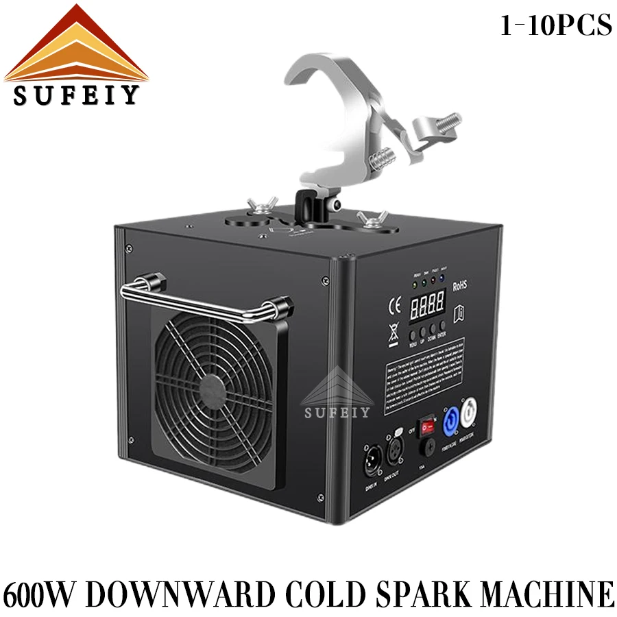 

0 Duty, 1-10 шт., 600 Вт, машина для холодной искры вниз, холодная сцена, холодный пламя, бенгальский эффект, управление DMX для свадьбы, Рождества