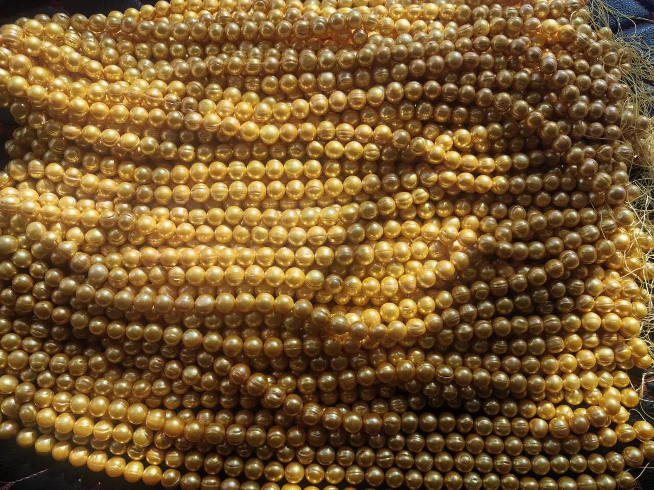 Wholesale of natural seawater pearls 11-12mm Baroque Natural Sea gold Pearl Necklace  18in 54in 36in14k