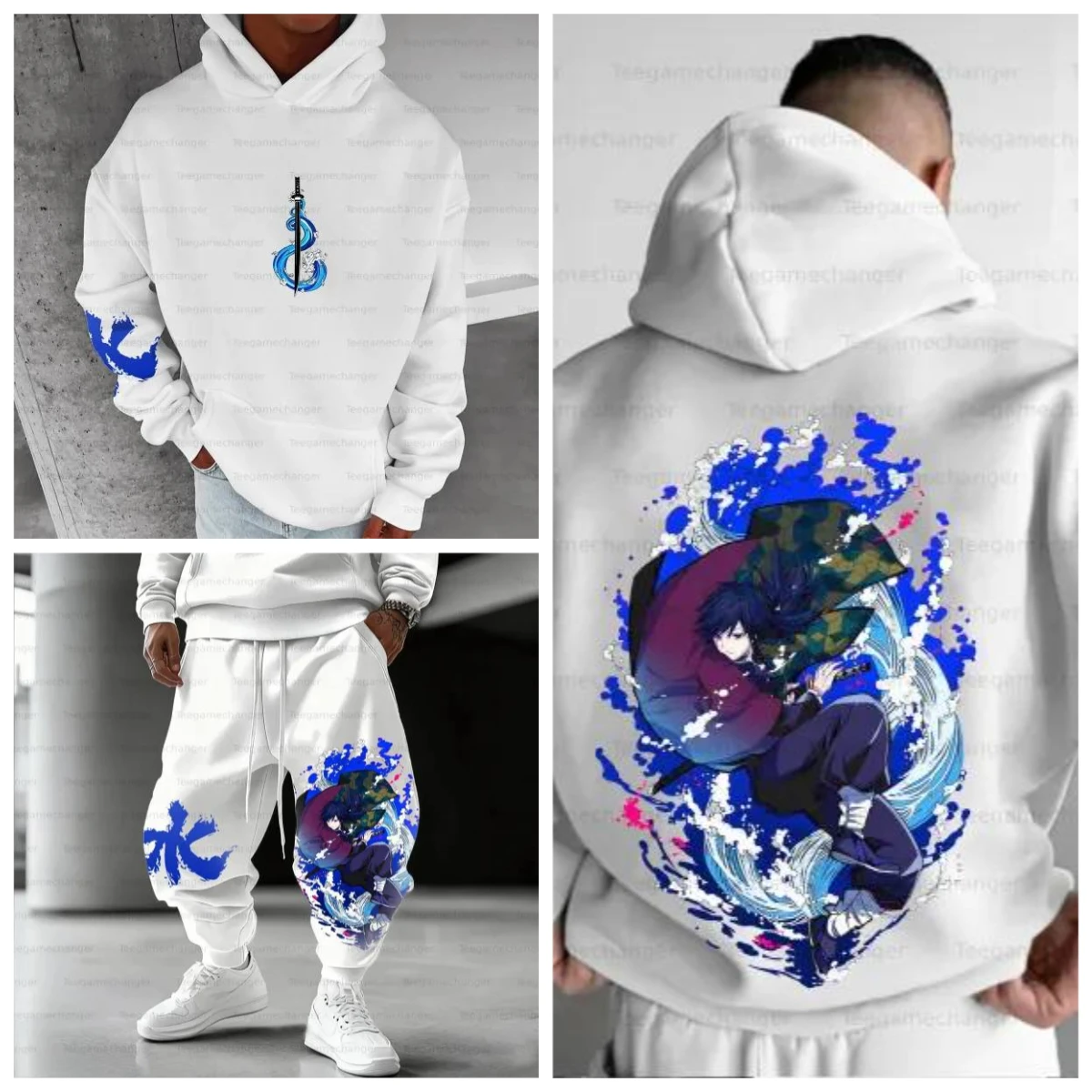 Sudadera con capucha Demon Slayer Kimetsu No Yaiba para hombre, 100 algodón, sudadera con capucha, suave, cálida, holgada, para uso diario informal