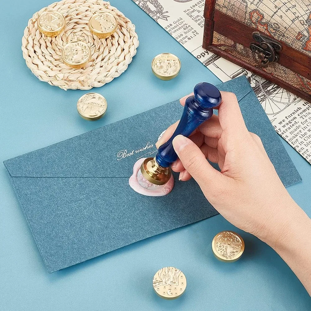 Egyptian Eye Wax Seal Stamp - 25mm Brass & Wood Handle - Vintage Style - Perfect for Wedding Invitations & Gift Packaging