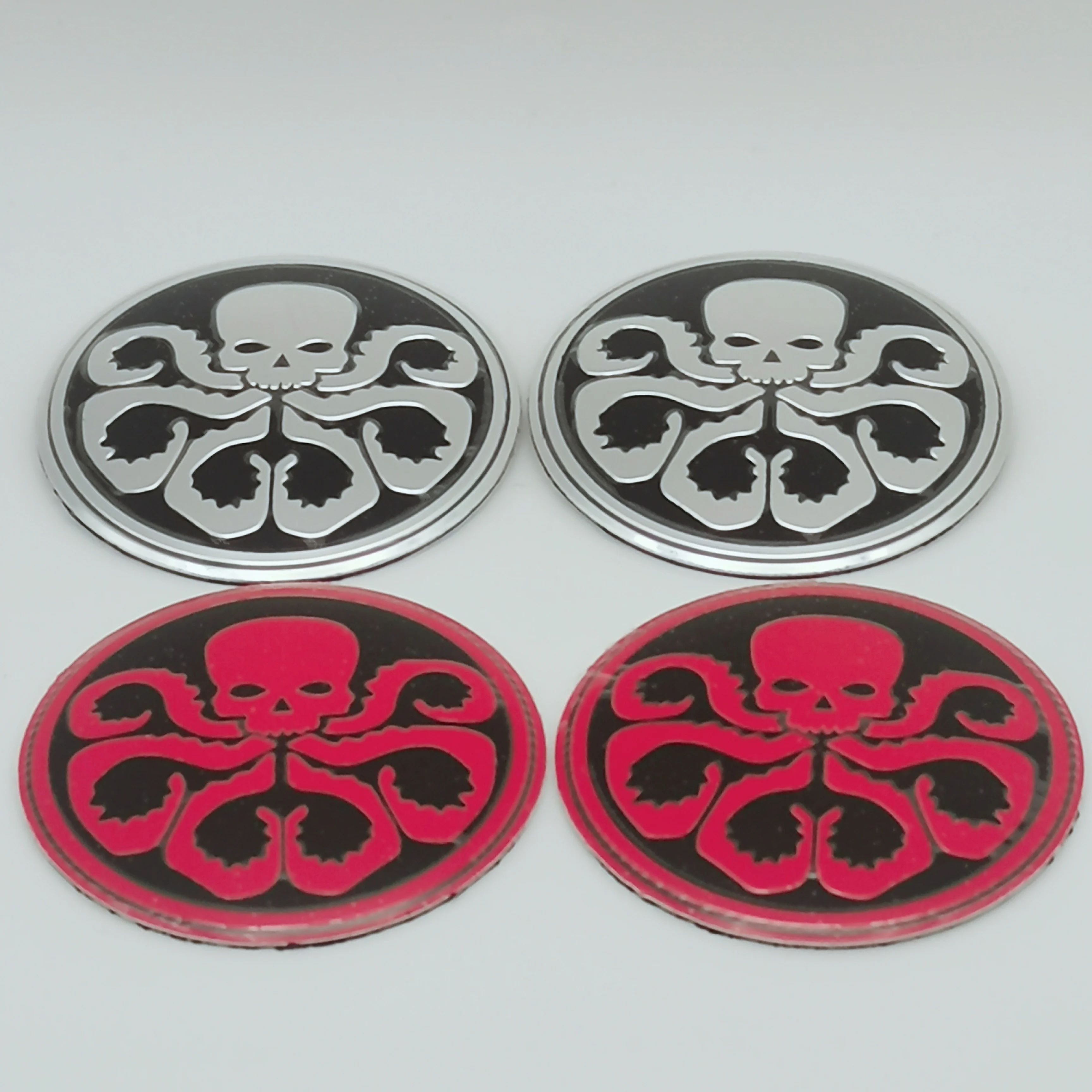 

4Pcs 56mm Suitable for Hyde-raker Skull Car Modified Wheel Hub Sticker Car Wheel Hub Cap Tire Center Cover Stickers Logo
