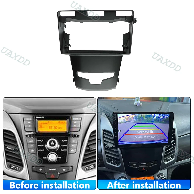 9 Inch Car Frame Adapter CD Kits Fascia Panel For Ssang yong Korando 2014-2016 Android Radio Audio Dash cable harness canbus box