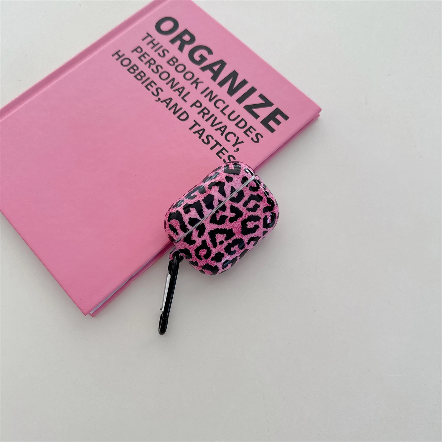 Pink leopard print  Suitable For AirPods 4 3 2 1 Pro2 Pro Film Soft Case Headphone Cover Protective Cove