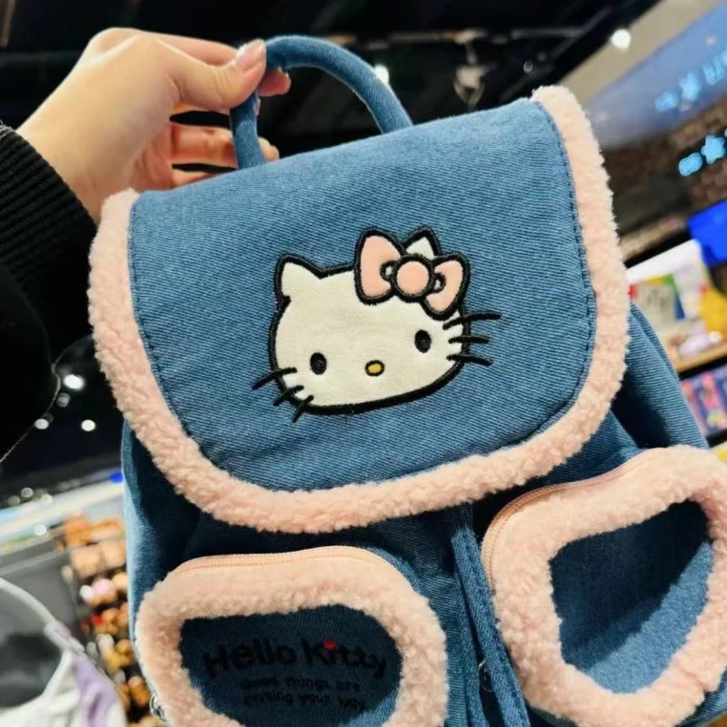 Sanurgente-Cartable étudiant Hello Kitty, grande capacité, sac à dos léger à double initiation, dessin animé mignon décontracté, nouveau