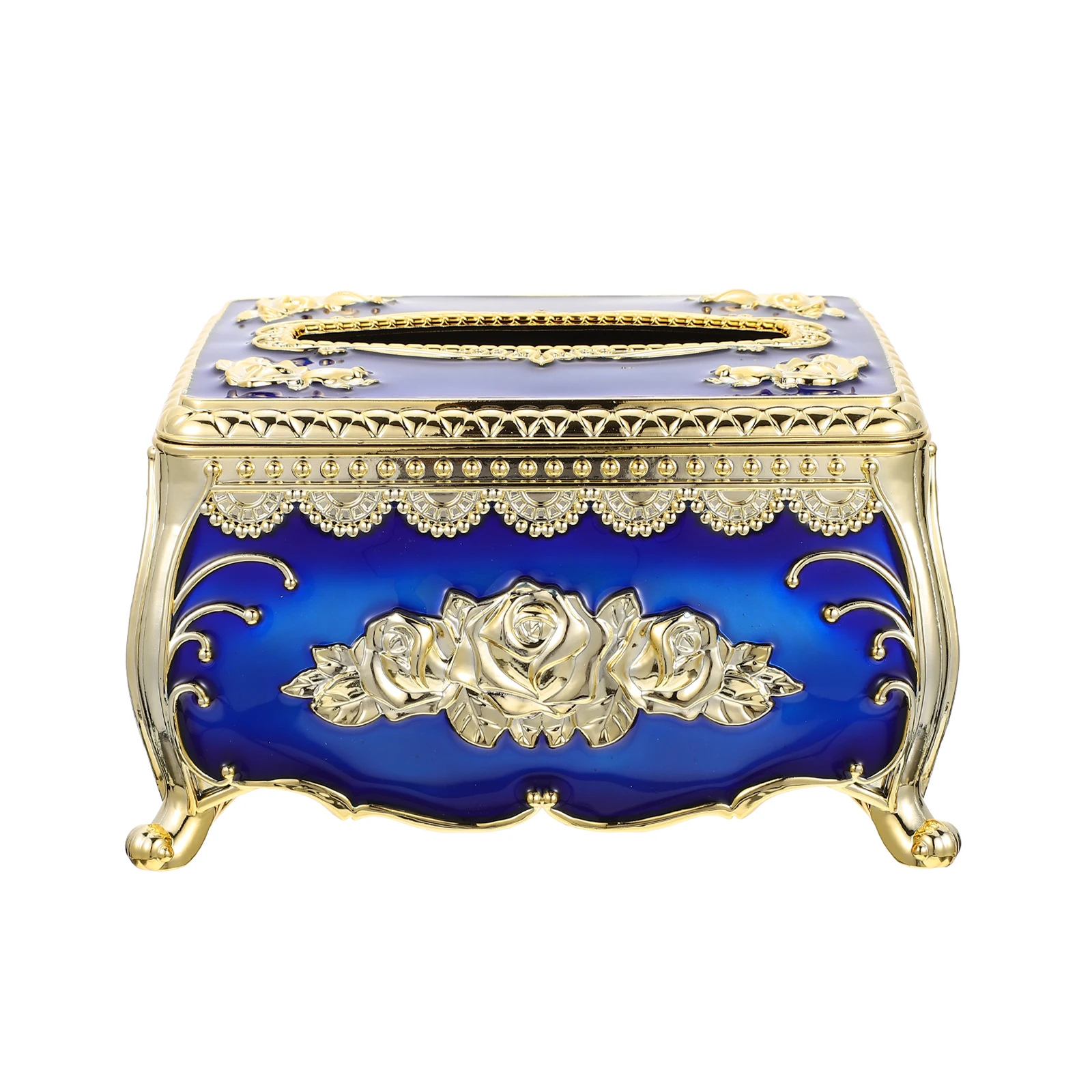 

Zinc Alloy Tissue Box Vintage Style Desktop Decor Paper Towel Dispenser Holder Case Cover Retro Container Home Storage
