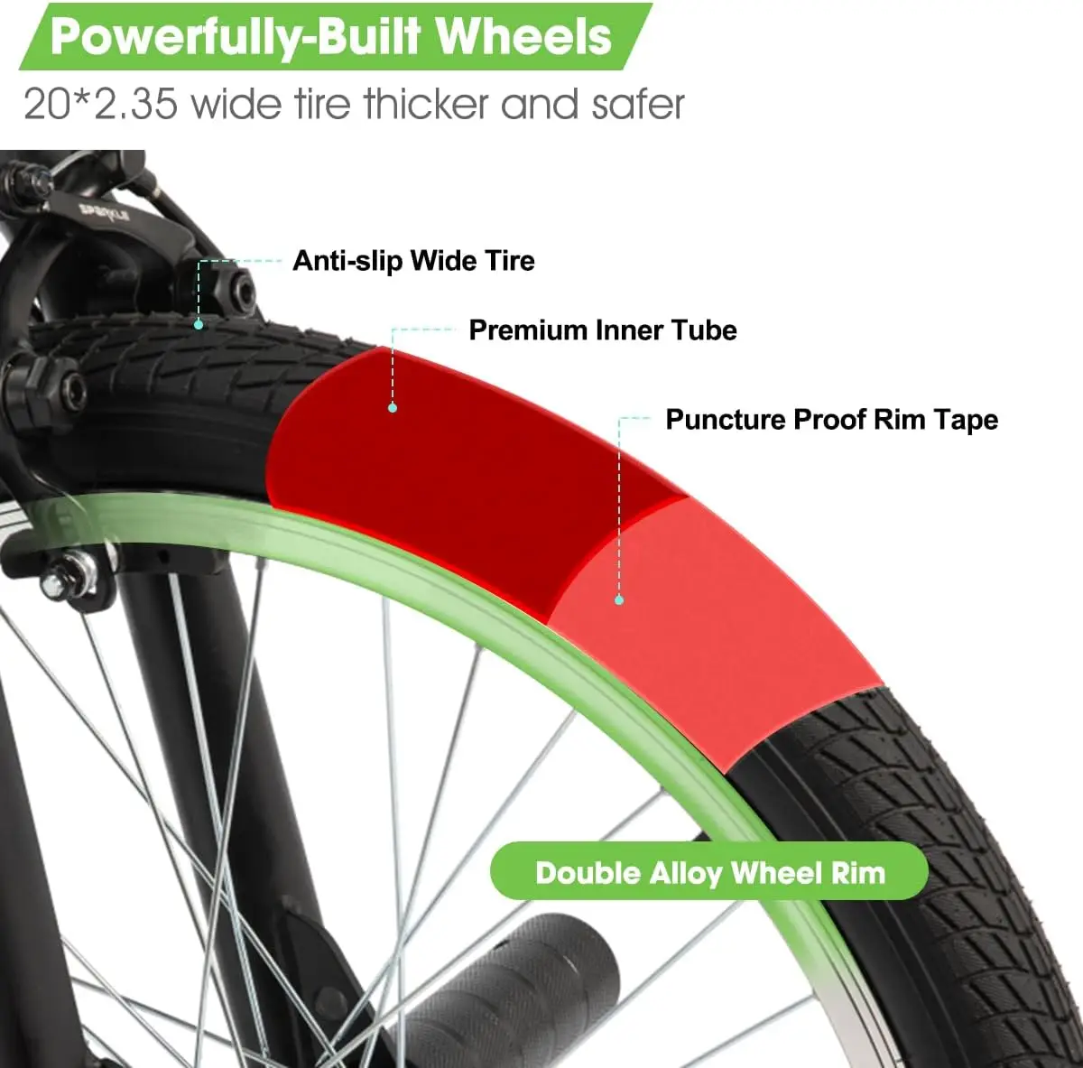 دراجة BMX للأطفال مقاس 20 بوصة للأولاد والبنات من سن 5 إلى 12 سنة، جيروسكوبي 360 درجة و4 أوتاد، دراجة أطفال للمبتدئين من المستوى إلى المتقدم R