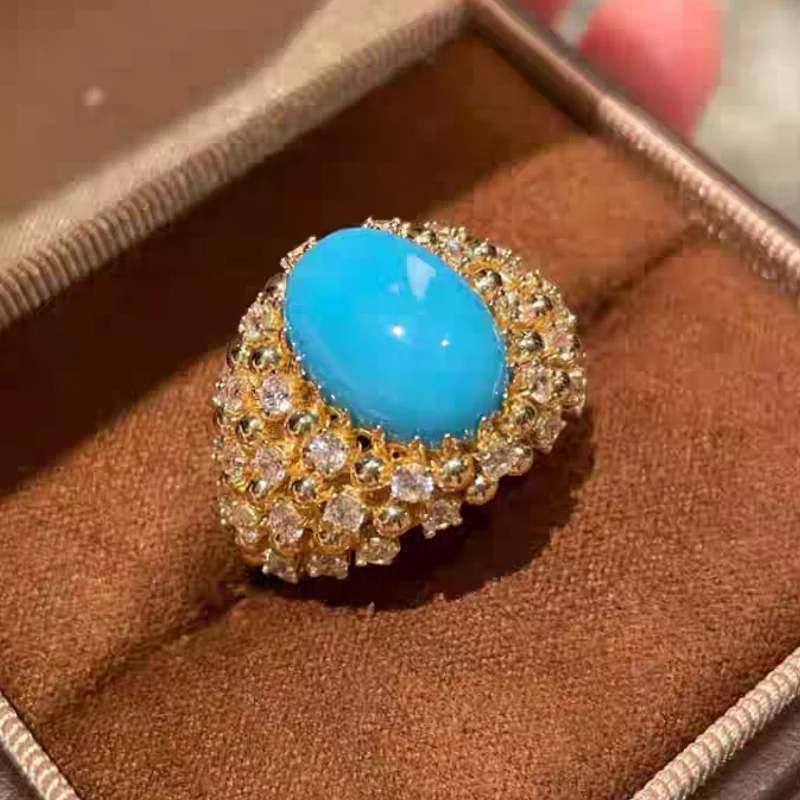 

ZOCA 925 Sterling Silver Sapphire Blue Turquoise High Carbon Diamonds Wedding Engagement Cocktail Rings Fine Jewelry Wholesale
