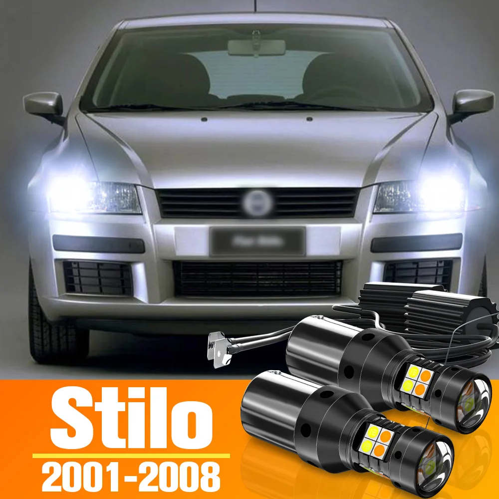 

2pcs Dual Mode LED Turn Signal+Daytime Running Light DRL Accessories For Fiat Stilo 2001-2008 2002 2003 2004 2005 2006 2007