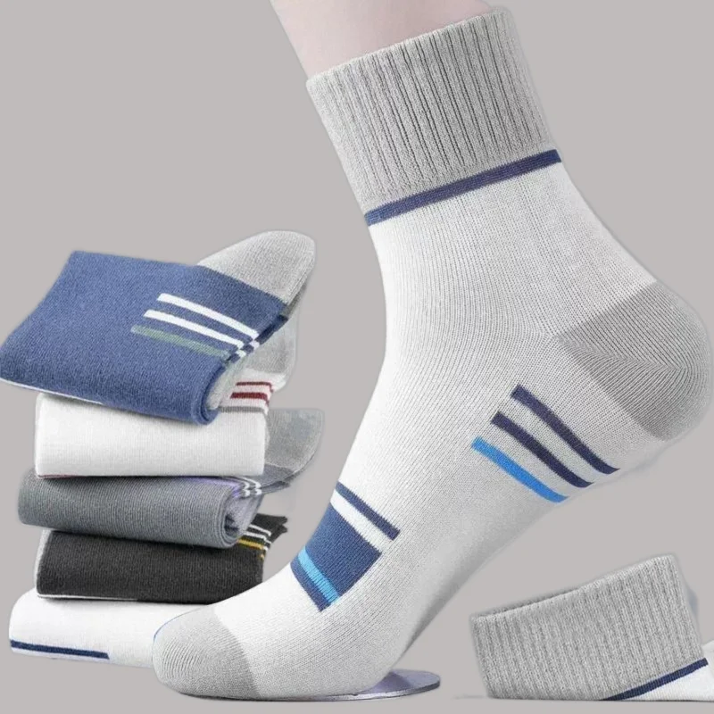 6/12 Pairs Men's Breathable Sports Socks FootBall Basketball Athletic Cotton Socks Men Women Mid-tube Comfortable Casual Socks