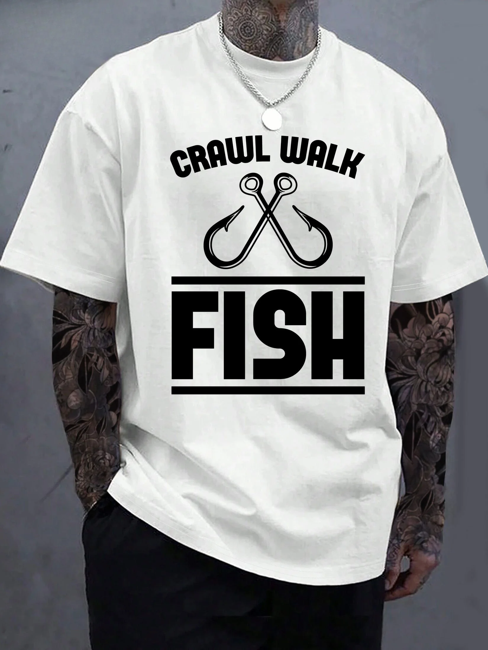 

Men's Casual T-shirt Letter Print Premium Thick Cotton Fashion Casual Cotton Short Sleeve