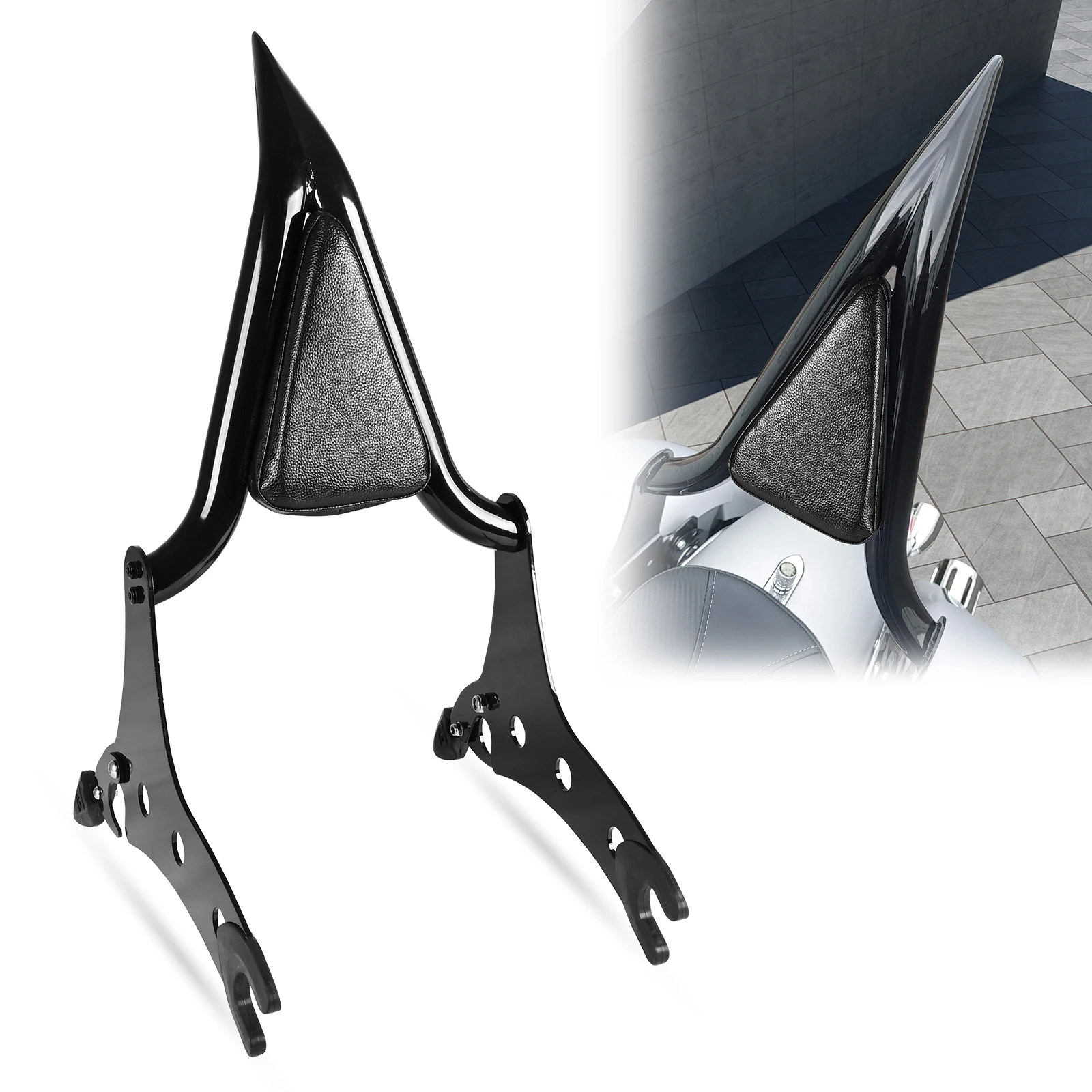 

Motocycle Detachable Sissy Bar Passenger Backrest Rear Pad for Indian Chieftain Roadmaster Springfield Challenger 2014-2022