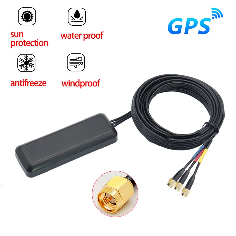 4G+GPS/BD+WiFi Tri-band Combined Car Antenna With Filter Outdoor Long Range Positioning Signal Boost Amplifier SMA Male 8/30dBi