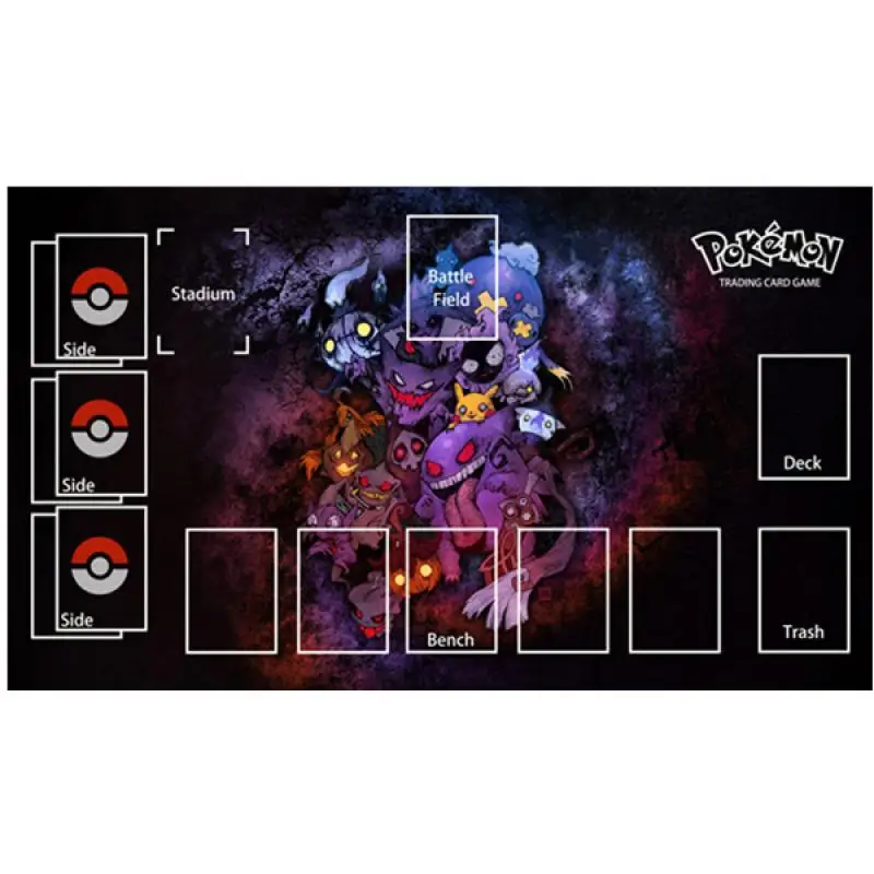 60*35*0.2cm Anime Pokemon GAME PTCG Dedicated Card Playmat Battle Against Gengar Series Hobbies Collection Gifts Toys