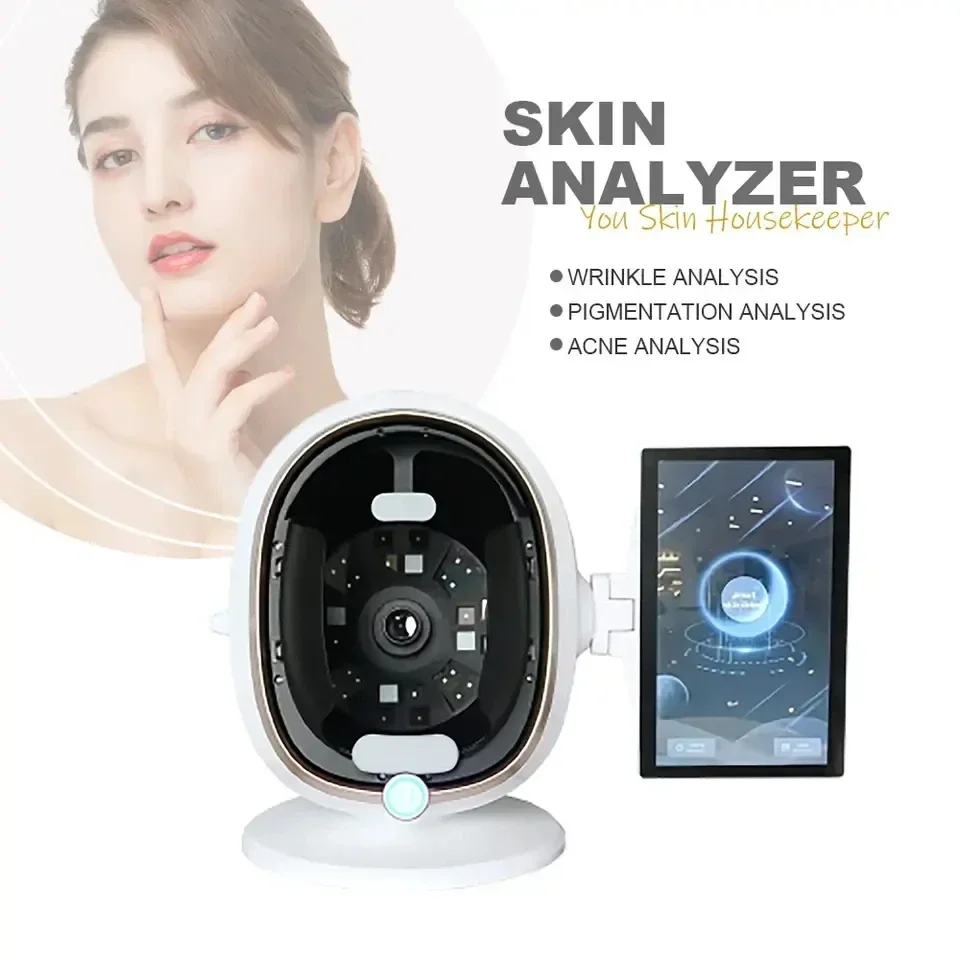 Analisador de pele para análise facial, detecção de umidade facial, uso de spa, 8 Spectral Imaging Technology, 15, 6 Polegada, 3D, atualização, novo