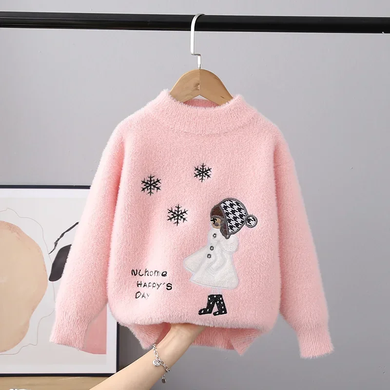 Girls Sweaters Baby Clothes Soft Smooth Material 3-11 Years Old Autumn Winter New Fashion Style Children Knitted Sweater GY06101 image 2
