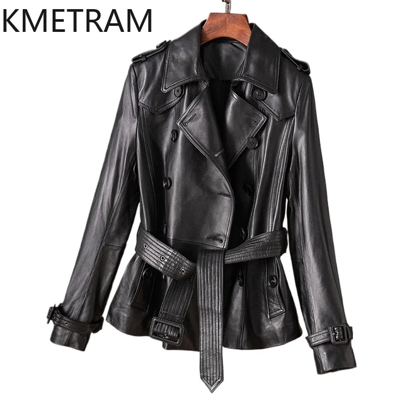 KMETRAM Real Sheepskin Leather Jacket Fashion New in Outerwears Lapel genuine leather Coat Fall Clothes 2024 Women chaquetas