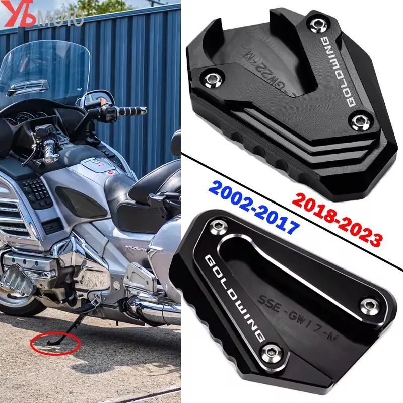 

For Honda Goldwing 1800 2018-2023 Gold Wing GL1800 2002-2017 New Motorcycle CNC Foot Support Extension Plate Side Stand Enlarge