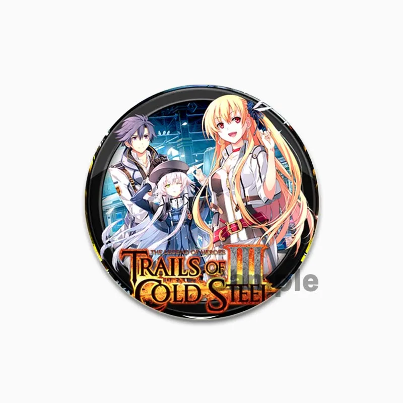 44/58mm The Legend of Heroes Badge Cosplay Game Brooches Handmade Tinplate Lapel Pins for Backpack Clothes Jewelry Accessories