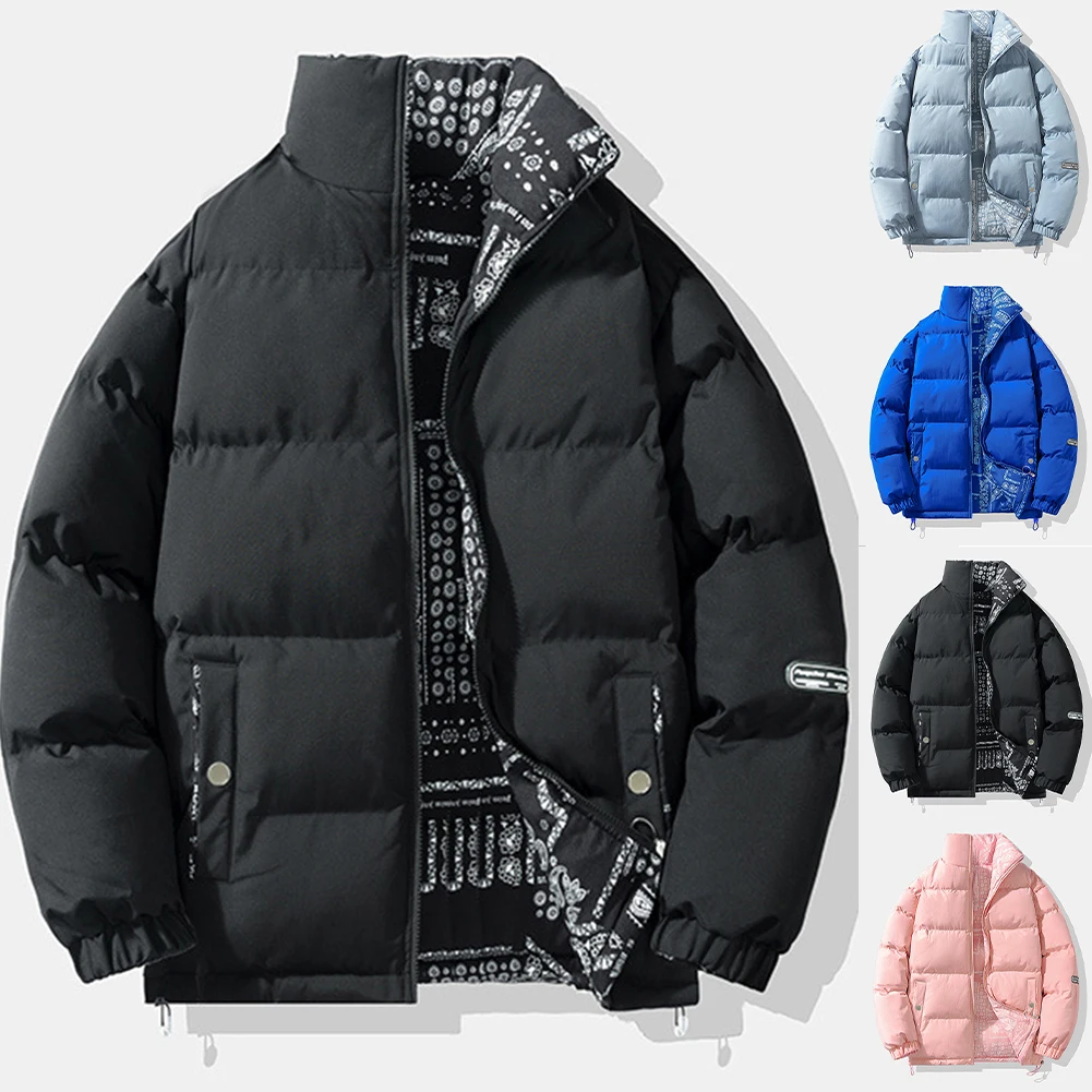 Loose Fit Jacket Mens Reversible Coat Casual Daily Wear Men Casual Double-sided Jacket Hiking Jacket Thickened Lining