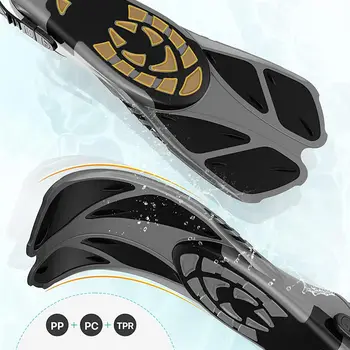 스노클링 핀 조절식 버클 오픈 힐 수영 오리발, 여행 크기 짧은 수영 핀, 스노클링 다이빙 수영 성인 청소년용 