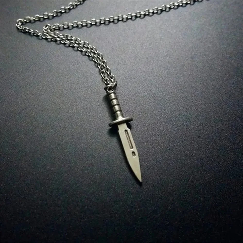 Gothic Knife Dagger Pendant Chokers Necklace Jewelry Gift For Men Women Gril Boy Punk Kpop Style Accessories Charm Novelty