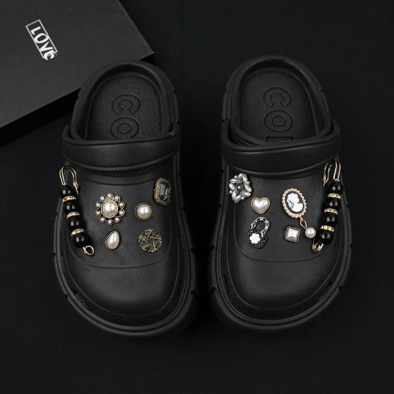 

Trend Quality Charms for Crocs Vintage Luxury Clogs Shoe Decorations Elegant Rhinestone Shoe Accessories Finished Product