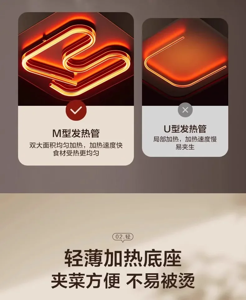 220V SUPOR Multifunctional Double Hot Pot Electric Cooking Pot with Dual Compartments