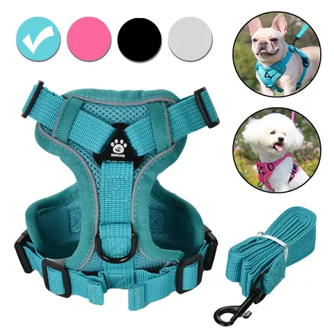 Adjustable Dog Harness Leash Set for Small Medium Dogs Cats Reflective Chest Strap Pets Harnesses Vest Outdoor Puppy Supplies