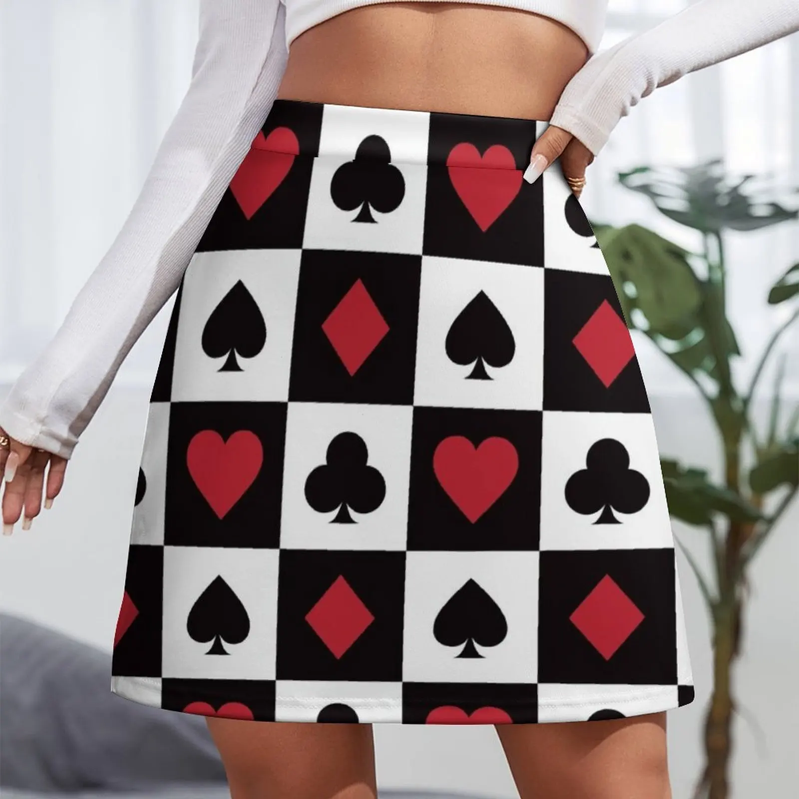 Card Pattern - Red Queen Mini Skirt shorts korean ladies summer luxury designer clothing women korean style clothes Mini Skirt
