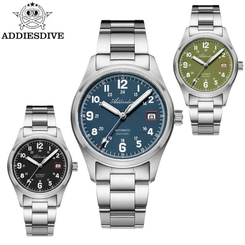

ADDIESDIVE Hot Sale Watch For Men 39mm Sapphire Crystal 20Bar Waterproof BGW9 Super Luminous Automatic Mechanical Watches Reloj