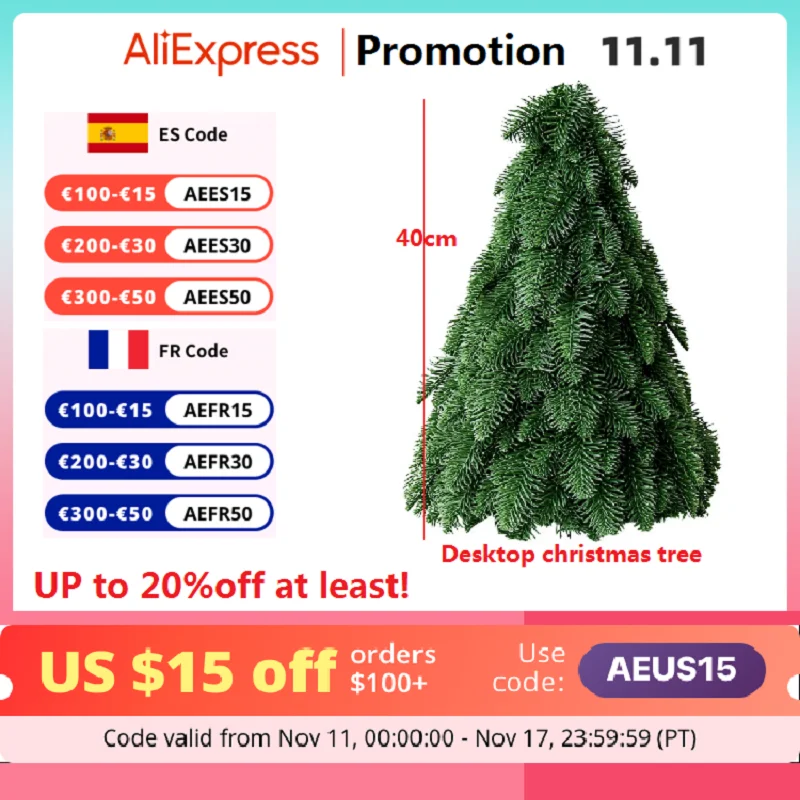 

40cm Mini Nobisson Christmas Tree Desktop Decoration, Home Package Decoration Tree Christmas Decoration