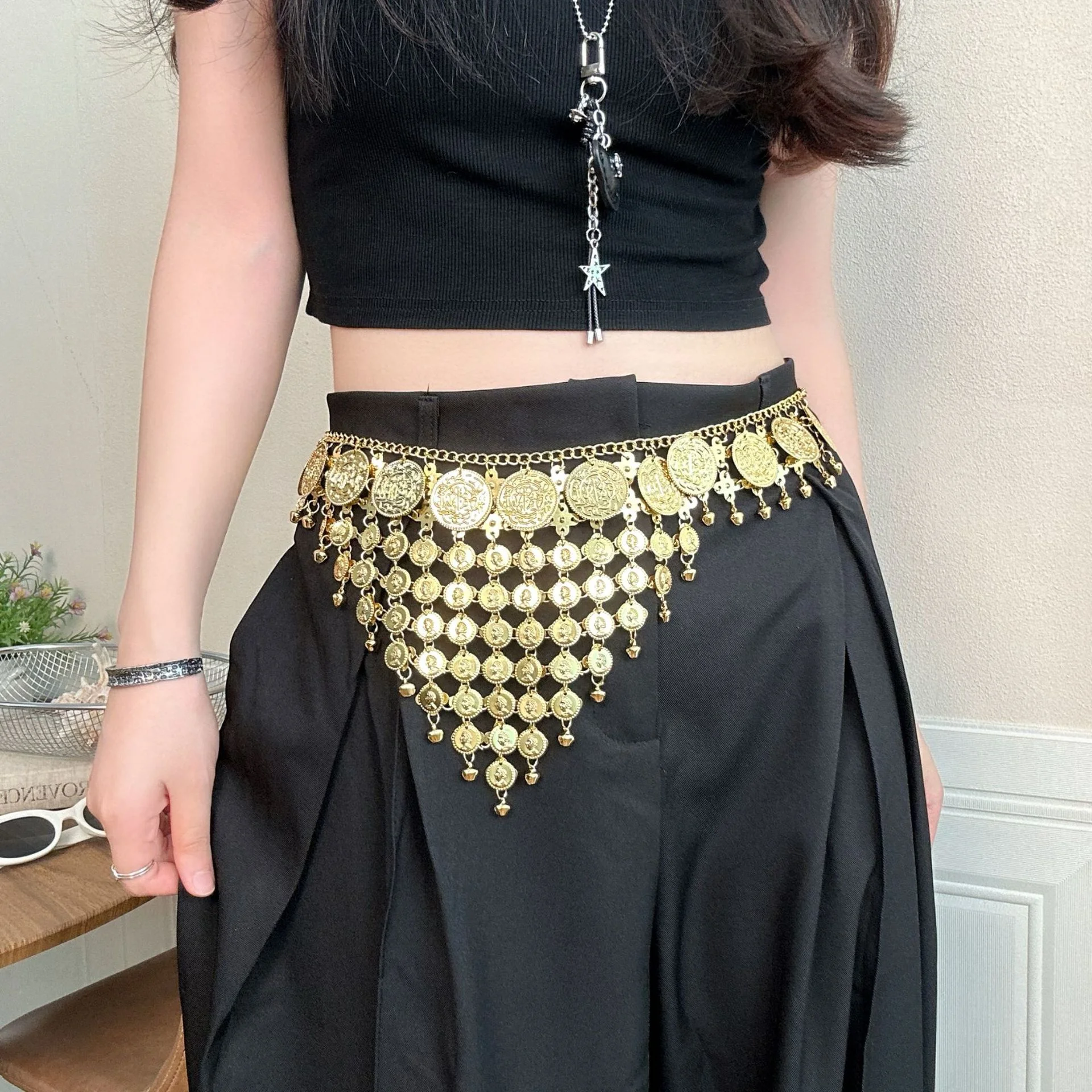 Women's Fashionable and Sexy Sequined Waist Chain, Bohemian Style Party Performance Accessory,spring，summer，Christmas