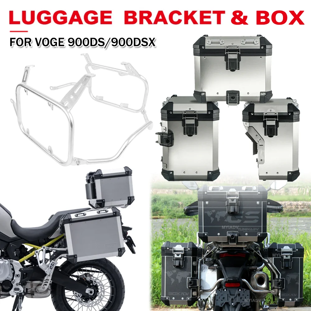 For VOGE 900DS 900DSX 2024 Motorcycle Helmet Box Trunk Top Side Case Luggage Storage Box Panniers Rack Trunk Saddlebag Support