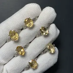MM Natural Citrine Ring Adjustable Female Ring Jewelry for Women Gift Wholesale High Quality Vintage Fine