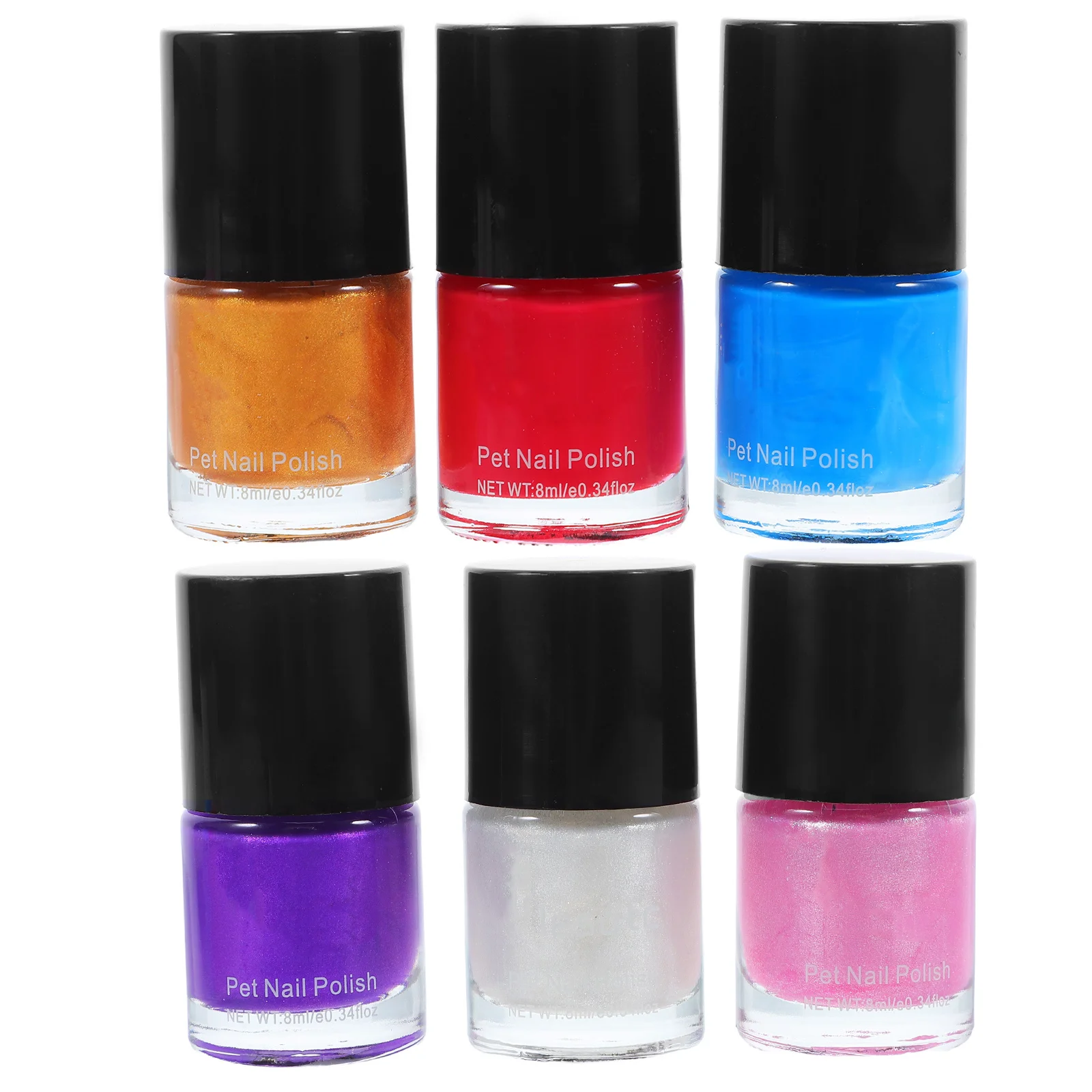 

6pcs Dog Nail Polish Water-Based Eco-Friendly Formula For Dark Nails Easy Removal Pet Supplies Pet Nail Polish Dog Fashion