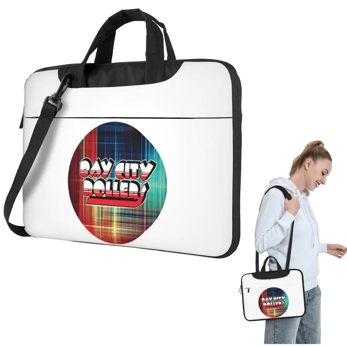 

Bay City Rollers Crossbody Laptop Bag Case Computer Bag Resistant Protective Notebook Pouch for Lenovo