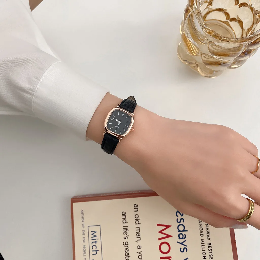 

Модные женские часы с маленьким циферблатом, часы с кожаным ремешком для женщин, винтажные простые женские кварцевые наручные часы, женские часы Reloj Mujer