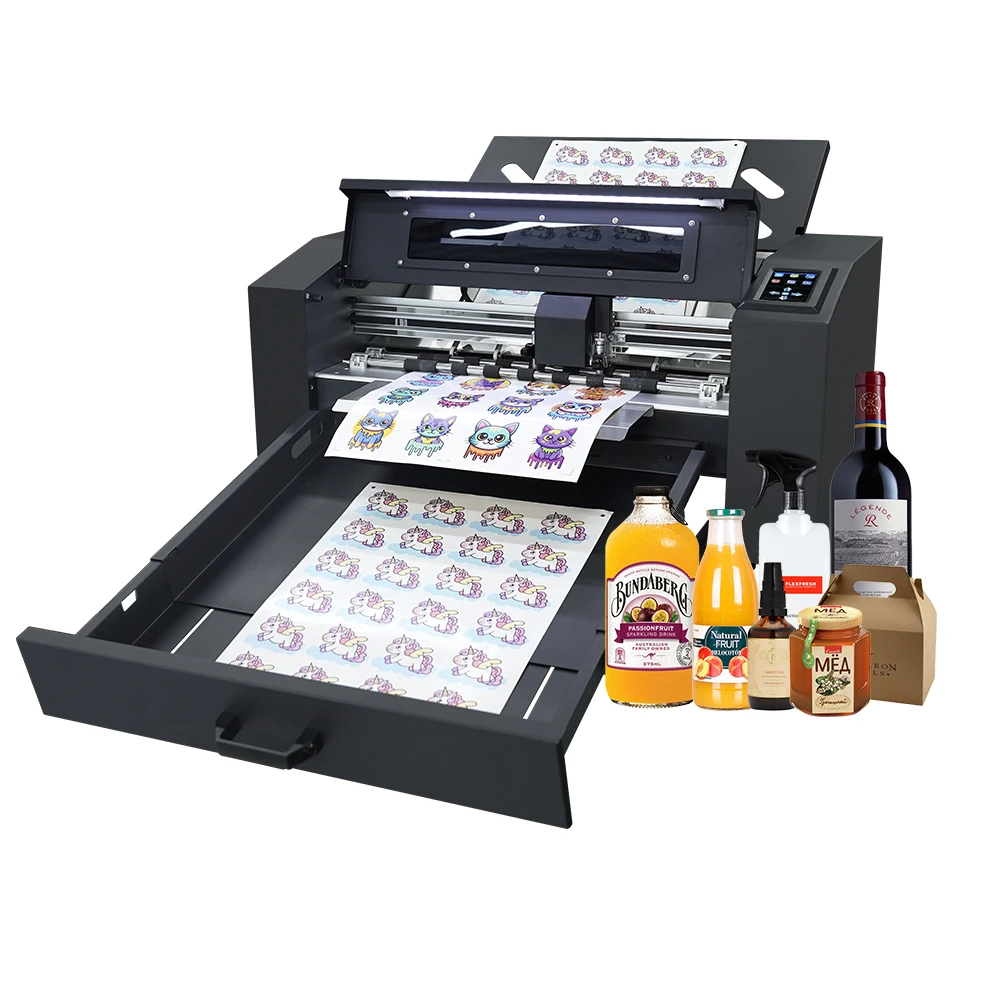 Auto Feeding High Speed Dual Heads A3 Label Cutting And Creasing Cutting Machine With Automatic Feeder CCD Camera Position