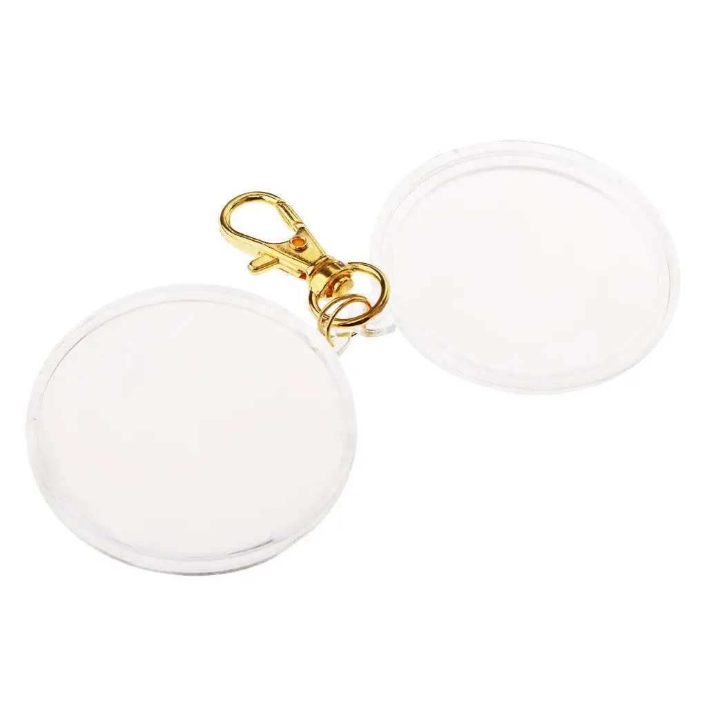 Coin Storage Box Acrylic Key Chain Round Classic Coin Holder Organizer for Home and Travel