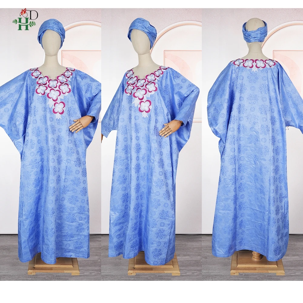 Robes africaines Bubu pour femmes, robe brodée Bazin Riche, grande taille, robes de mariée élégantes, Kaftan Boubou Djellaba, vêtements, 2025