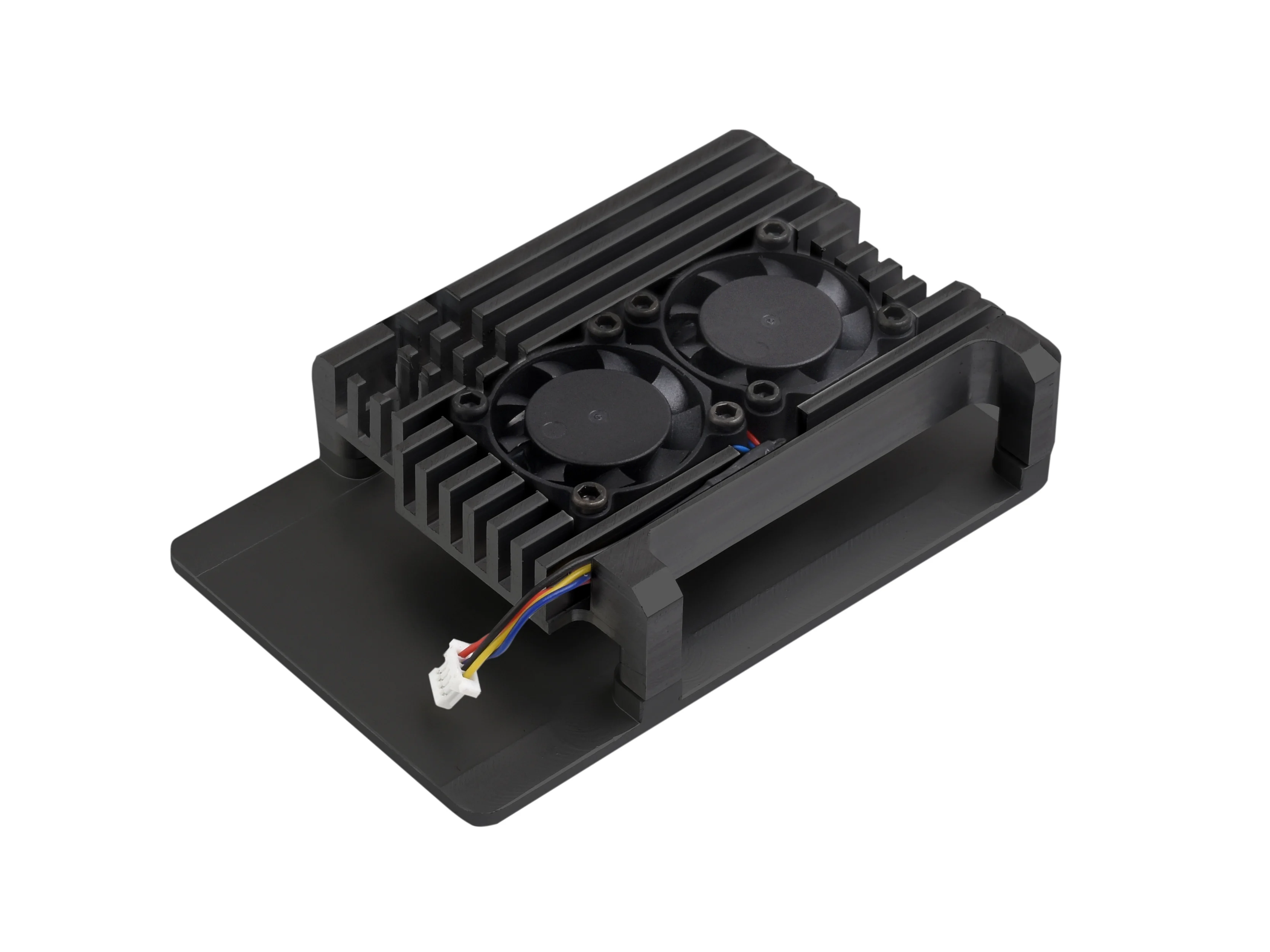 Picture 4: Waveshare Aluminium Alloy Case,  Based On Raspberry Pi 5, Faster heat dissipation, Dual Cooling Fans for Pi 5