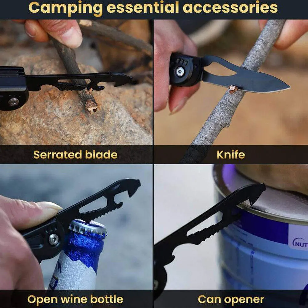 Portable Pocket Multitool Claw Hammer Stainless Steel Tool with Nylon Sheath Outdoor Survival Camping Hunting Hiking