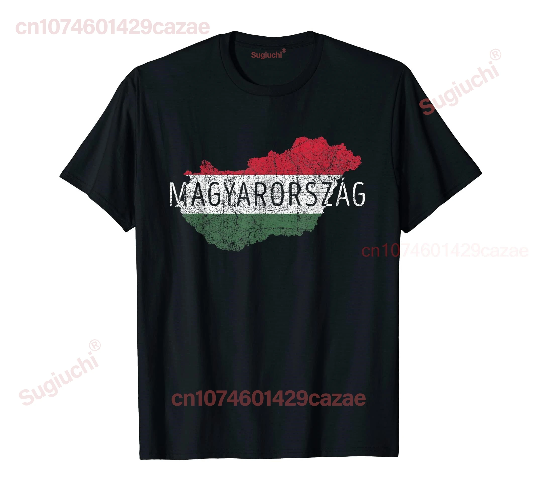 Vintage Hungarian Map and Flag Souvenir Distressed Magyarorszag Summer T-Shirt MEN WOMEN Fashion Print T Shirts For Gift