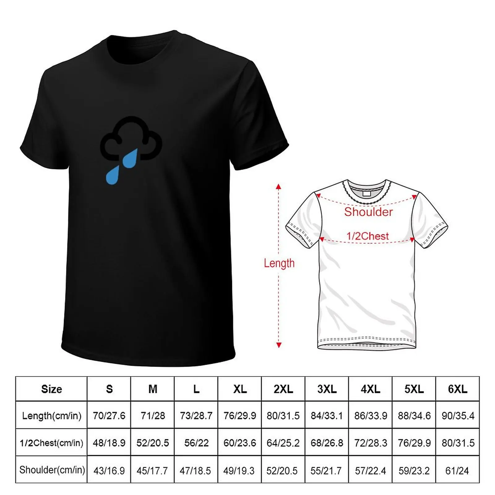 Heavy Rain, Weather Forecast Symbol - Weather Forecaster TV News Signs, Unusual, Retro, Different Design T-Shirt