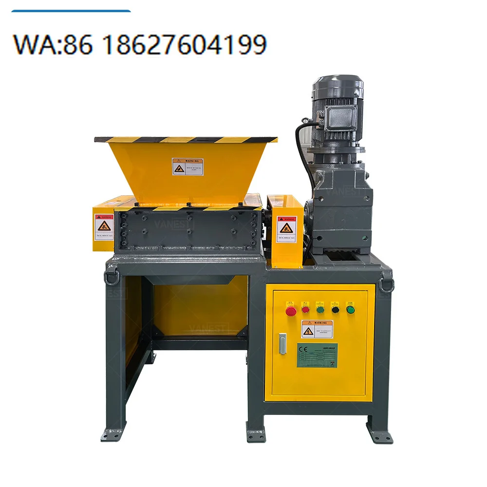 Small Portable Double Shaft Crusher, mobile scrap metal compact crushing unit for decentralized waste recycling