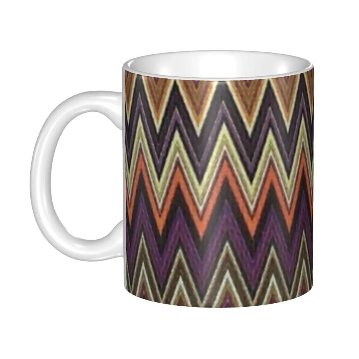 

DIY Zigzag Continuous Design Ceramic Mug Customized Geometric Camouflage Coffee Cups Creative Present